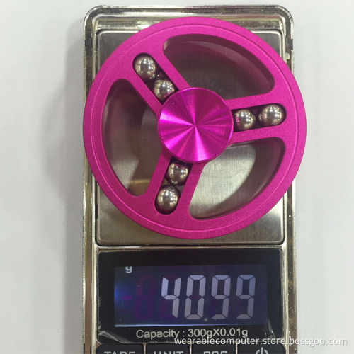 Newest hand spinner toy aluminum alloy fidget spinner with round beading finger tri spinner gyro